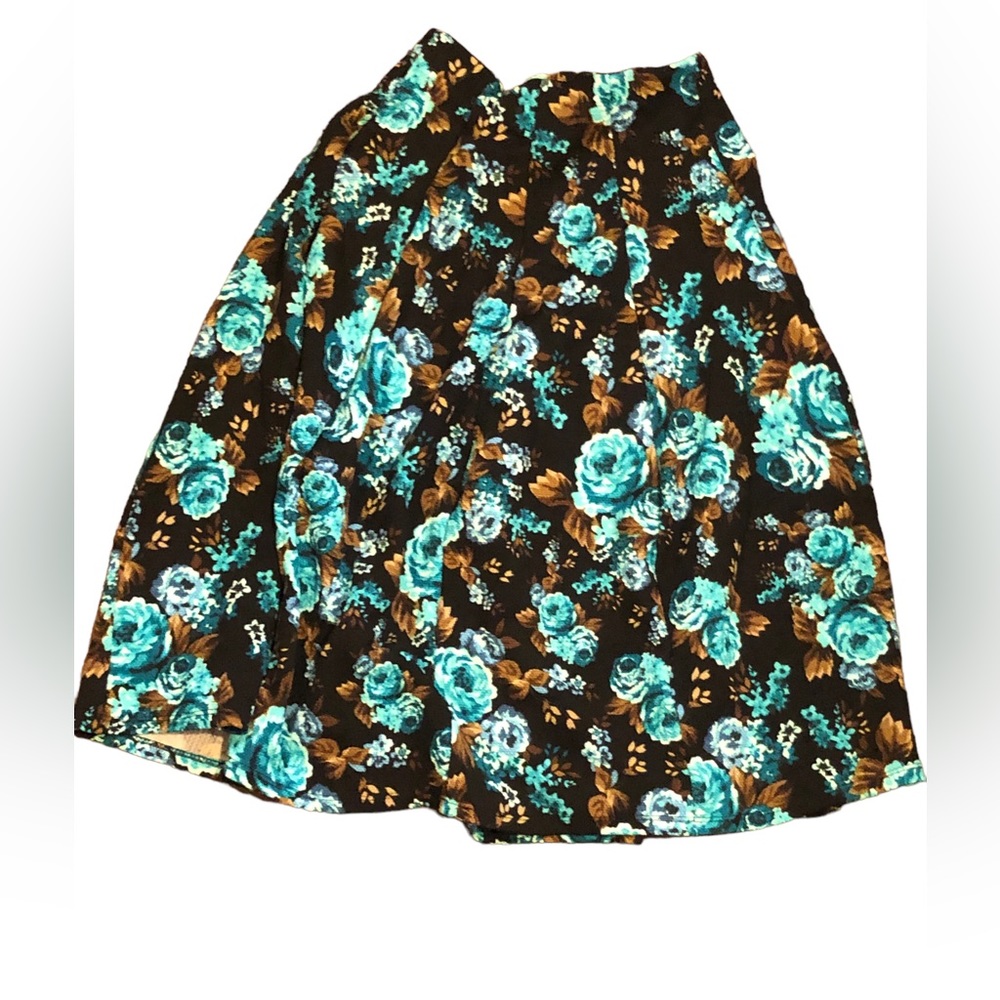 My Story Blue Floral Midi Skirt Small